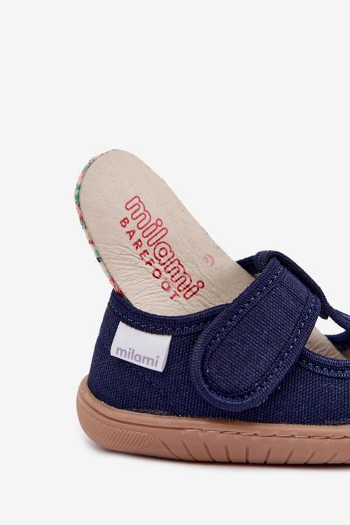 Kapcie Barefoot Dziecięce Na Rzep Milami Granatowe Talirae