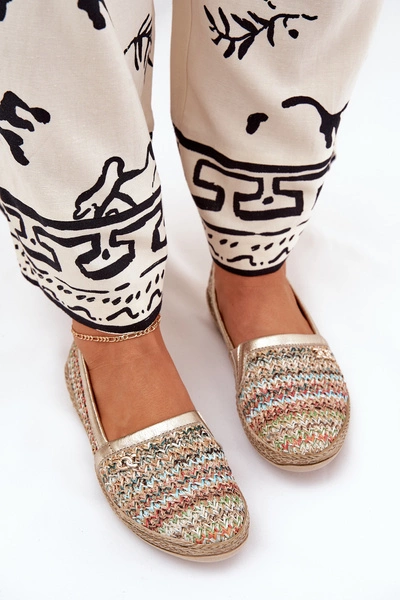 Eleganckie Skórzane Espadryle Z Plecionką Zazoo 10178 Multikolor