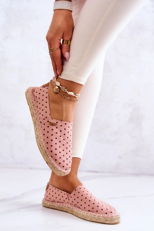Damskie Espadryle W Groszki Big Star JJ274869 Różowe