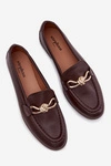 Loafersy Damskie Z Ozdobnym Detalem Czekoladowe Rosynne