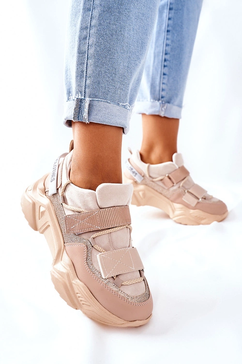 Damskie Sportowe Buty Sneakersy Beżowe Katerini