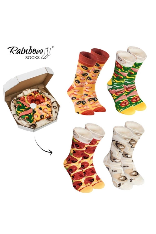 Skarpetki Rainbow Socks Pizza 4 Pary Pepperoni Owoce Morza Włoska