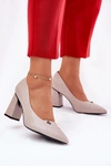 Czółenka Na Słupku Eleganckie Vinceza 62224 Szare