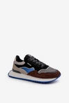 Sneakersy Męskie Big Star NN174322 Memory Foam System Brązowo-Czarne
