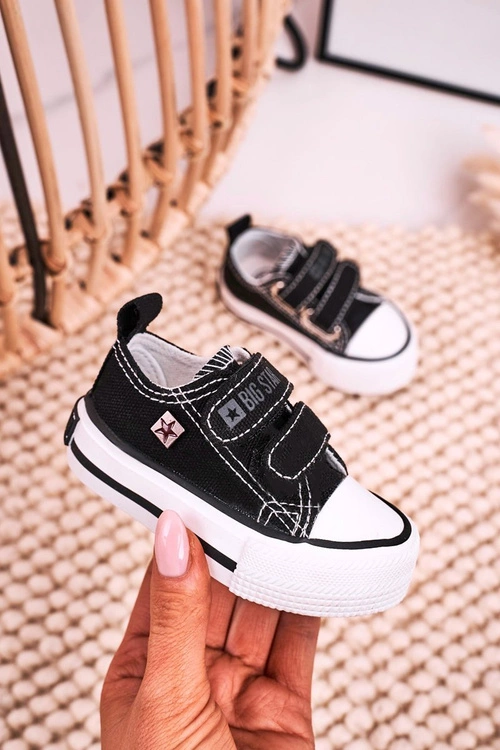 Dziecięce Trampki Na Rzepy BIG STAR HH374096 Czarne
