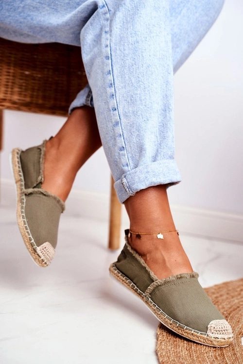 Espadryle Damskie Pleciona Podeszwa Khaki Big Star DD274760