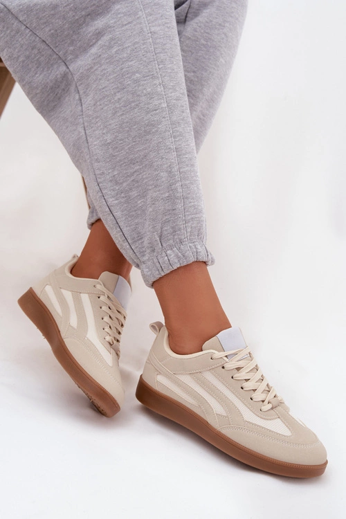 Sneakersy Damskie Beżowe Hanelor