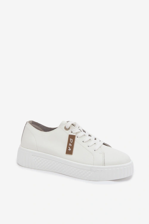 Sneakersy Damskie Z Naturalnej Skóry D&A GR61-5591 Białe