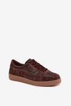 Skórzane Zamszowe Sneakersy Damskie Vinceza 7933 Czekoladowe