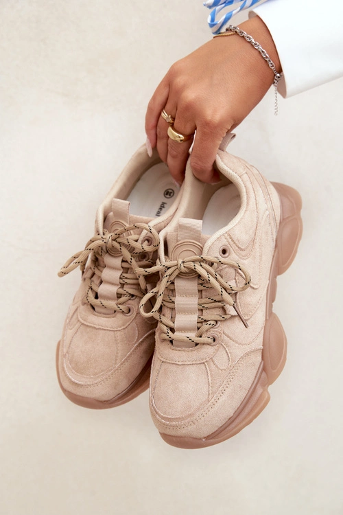 Sneakersy Damskie Ciemnobeżowe Shaley
