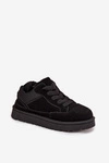 Sneakersy Damskie Ocieplane Futerkiem Czarne Cyrissa