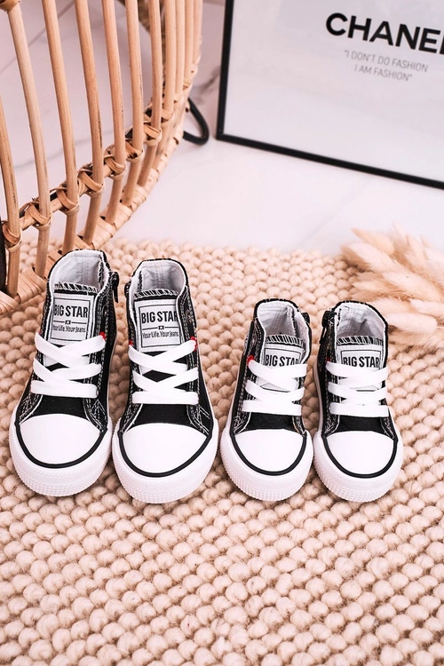 Dziecięce Wysokie Trampki Z Suwakiem BIG STAR HH374188 Czarne