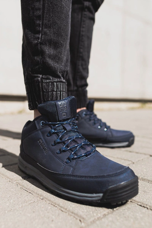 Trekkingowe Męskie Buty Big Star Wysokie Outdoor Granat EE174466