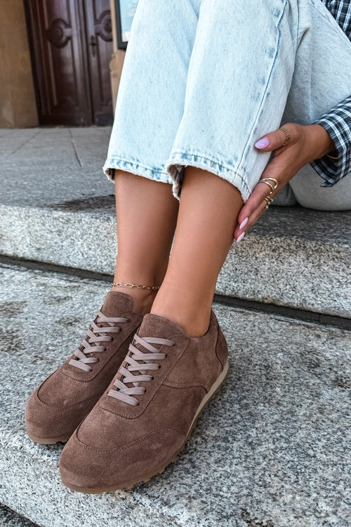 Sneakersy Barefoot Z Naturalnego Zamszu Zazoo N1422 Brązowe