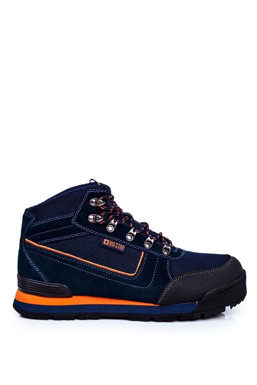 Trekkingowe Męskie Buty Big Star Outdoor Granatowe GG174199