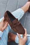Loafersy Mokasyny Damskie Płaskie Ciemnobrązowe Roseline