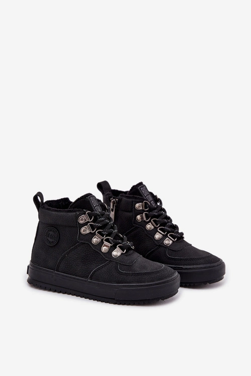 Buty Trekkingowe Trapery Dziecięce Ocieplane Big Star SS374075 Czarne
