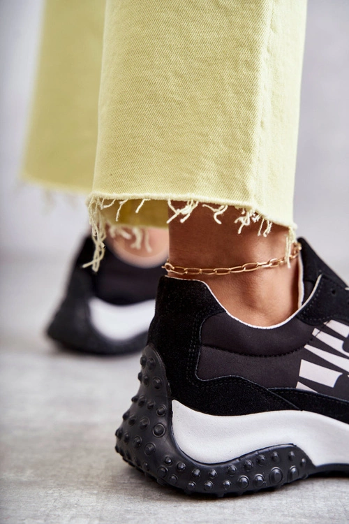 Damskie Buty Sportowe Wiązane Czarne Tolea