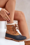 Śniegowce Damskie Sznurowane Z Futerkiem Lee Cooper LCJ-24-44-2869 Camel