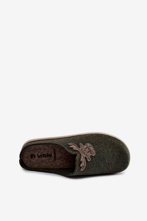 Kapcie Damskie Z Reniferem Inblu CS000049 Ciemnozielone