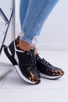 Sportowe Damskie Buty W Panterkę Czarne Fippo