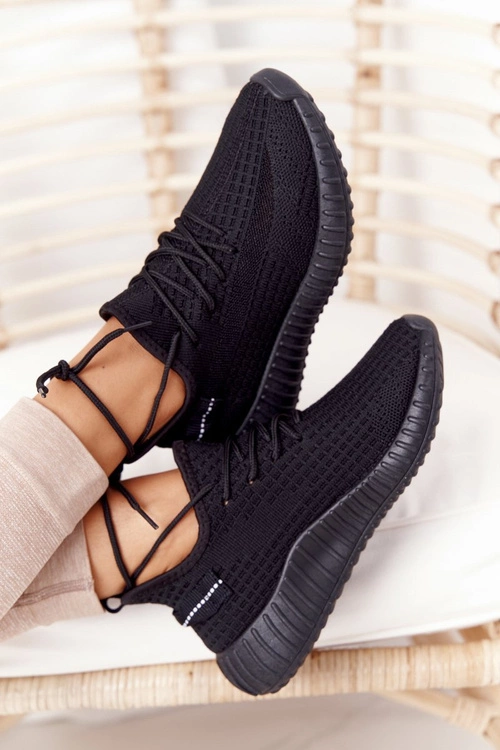 Damskie Sportowe Buty Sneakersy Czarne Amazing