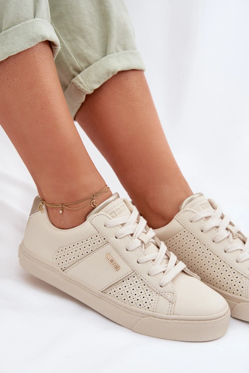 Sneakersy Damskie Ażurowe Big Star TT274292 Beżowe