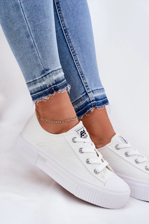 Trampki Damskie Na Platformie LEE ISLA C WOMEN LOW 50261002.1FG Białe
