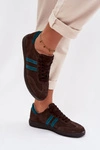 Zazoo N1068 Zamszowe Niskie Sneakersy Damskie Czekoladowe