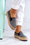 Damskie Plecione Tenisówki Slip On Big Star JJ274395 Czarne