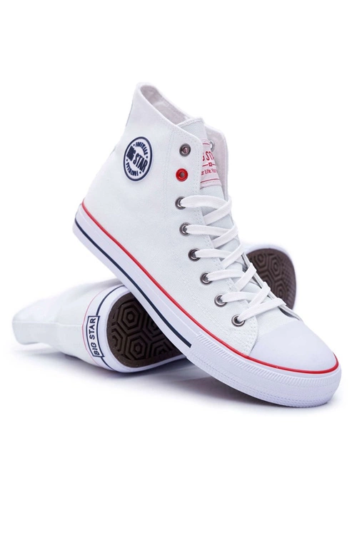 Big Star Wysokie Męskie Białe Trampki T174106