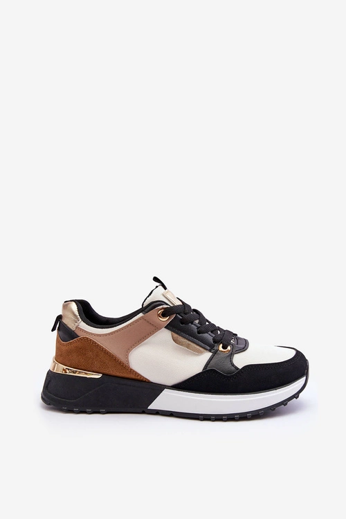 Stylowe buty sportowe damskie Beżowo-Czarne Katenia