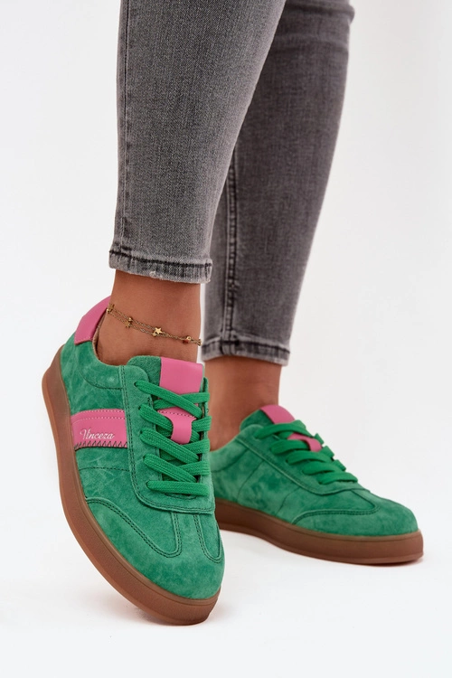 Zamszowe Sneakersy Damskie Vinceza 79576 Zielone