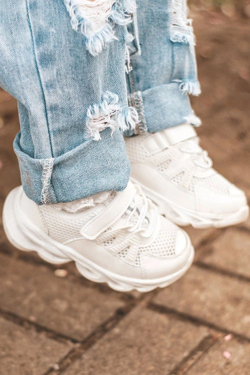 Dziecięce Sneakersy Ze Świecącą Podeszwą LED Białe So Cool!