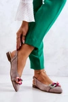 Zamszowe Baleriny Z Łańcuchem Lewski Shoes 3125 Beżowe