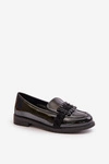 Lakierowane Mokasyny Damskie Z Ozdobą Czarne Vinceza 58389