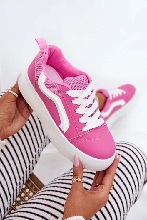 Sneakersy Damskie Na Platformie Fuksja Tellnira