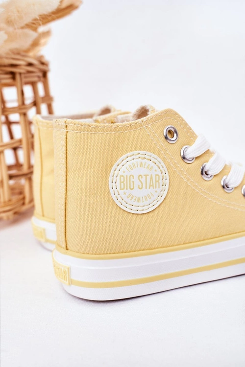 Dziecięce Wysokie Trampki Z Suwakiem BIG STAR HH374138 Żółte