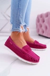 Mokasyny Damskie Skóra Zamszowa Fuksja Lauren