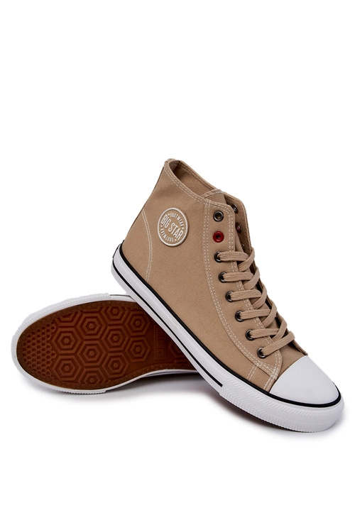 Męskie Wysokie Trampki Big Star JJ174386 Beżowe