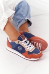 Damskie Sportowe Buty Memory Foam Big Star HH274567 Niebiesko-Pomarańczowe