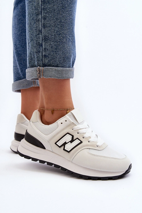 Buty Sportowe Sneakersy Damskie Białe Alettesa