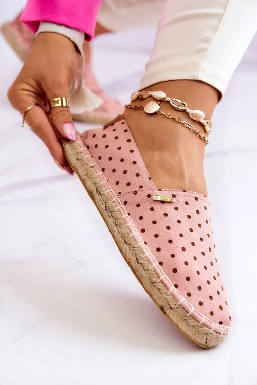 Damskie Espadryle W Groszki Big Star JJ274869 Różowe