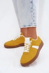 Sneakersy Damskie Z Imitacji Zamszu Żółte Calira