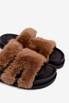 Kapcie Klapki Z Futerkiem Camel Nalisette