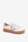 Sneakersy Damskie Z Naturalnej Skóry Na Platformie Vinceza 79597 Białe
