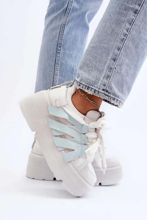 Zazoo 2F-7033 Sneakersy Na Masywnej Platformie Niebieskie