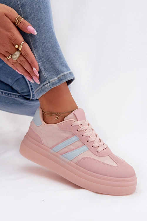 Sneakersy Damskie Na Platformie Różowe Galleria