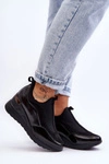 Damskie Wsuwane Buty Sportowe Na Koturnie Czarne Farro