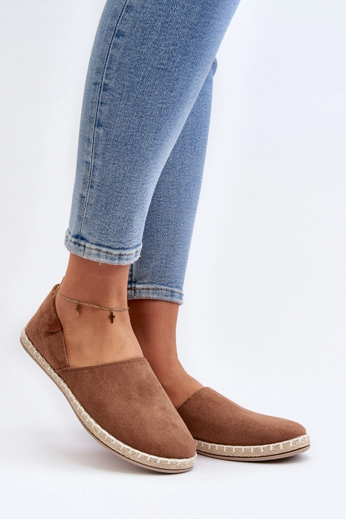 Damskie Zamszowe Espadryle Brązowe Vulcano